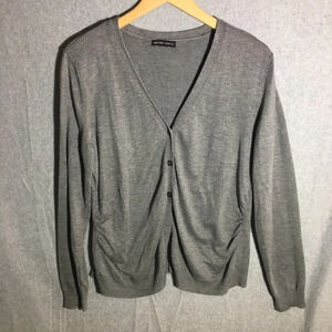 Womens New York & Company Cardigan Flattering Ruched Sides Layering Casual